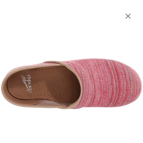 DANSKO PROFESSIONAL RED/PINK TEXTURED MULTICOLOR FABRIC CLOG Sz 6US/ 36EU - Picture 6 of 15